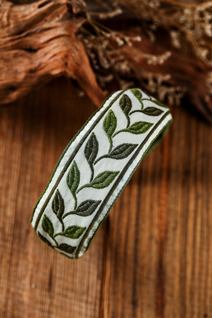 Grass Green Leafy Embroidered Headband - LA Grand