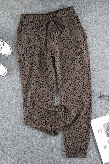 Black Breezy Leopard Joggers - LA Grand