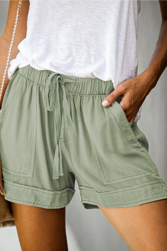 Orange Strive Pocketed Tencel Shorts - LA Grand