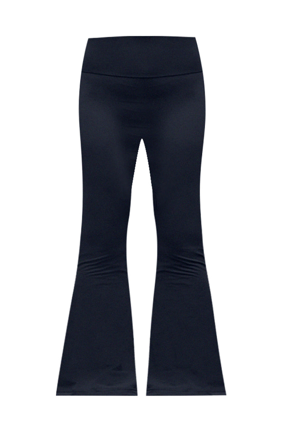 Black Solid Color High Waist Flare Leggings - LA Grand