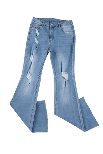 Dark Wash Mid Rise Flare Jeans - LA Grand