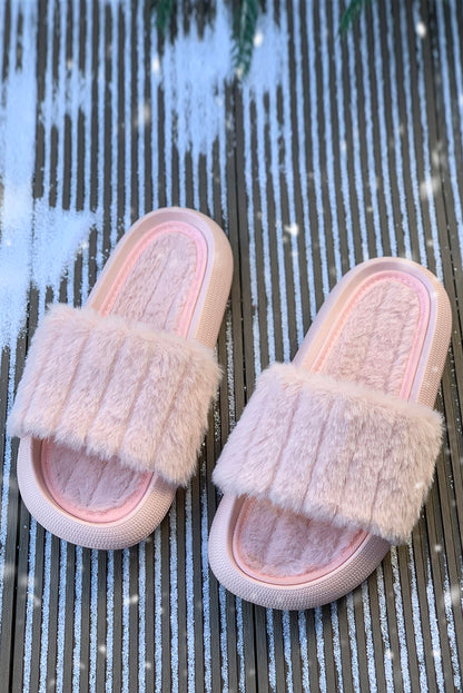 Pink Plush Band Comfy Home Slippers - LA Grand