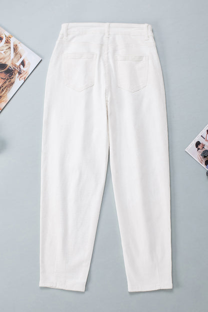 Khaki Solid High Waist Casual Pants - LA Grand