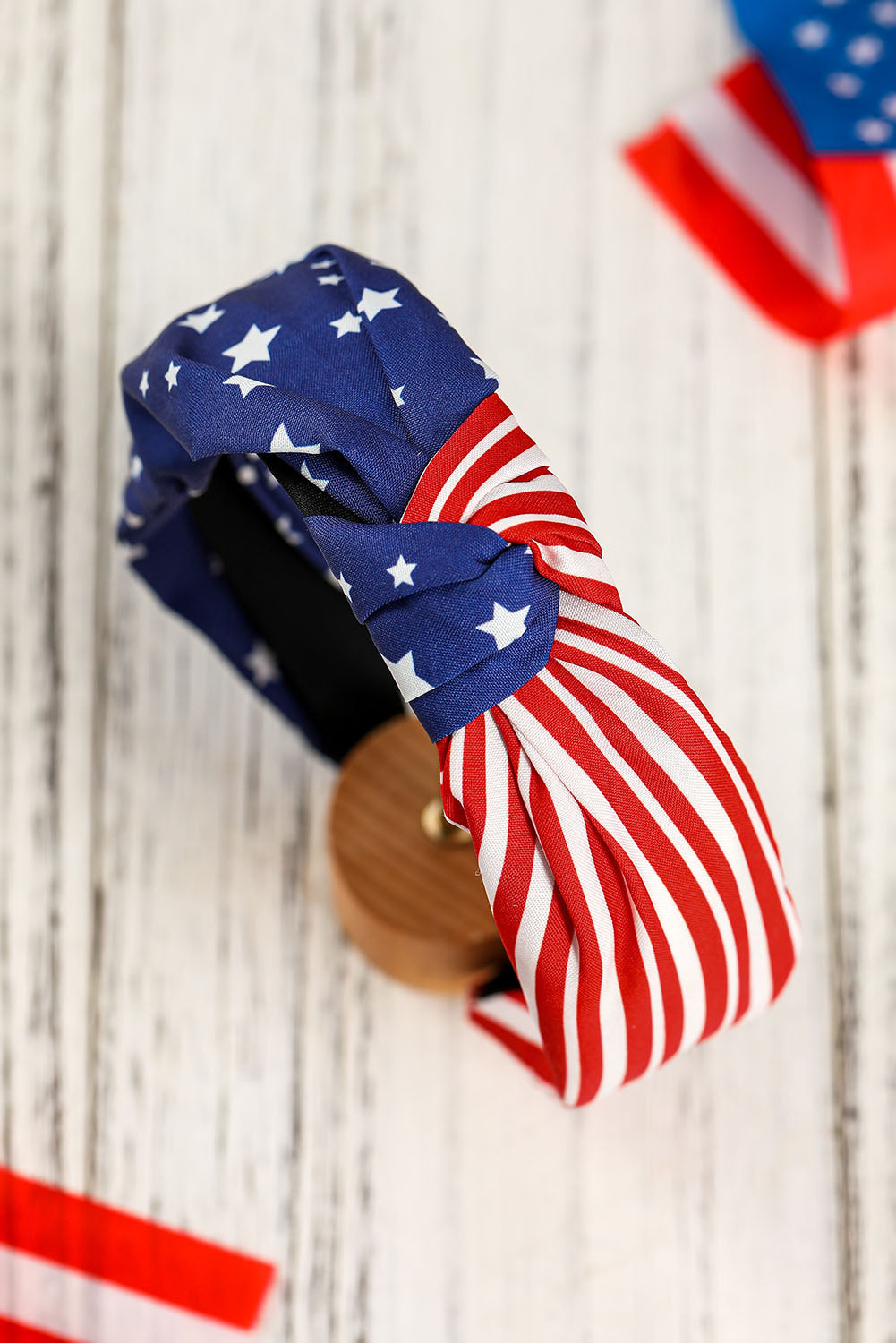 Multicolor American Flag Bow Knot Wide Headband - LA Grand