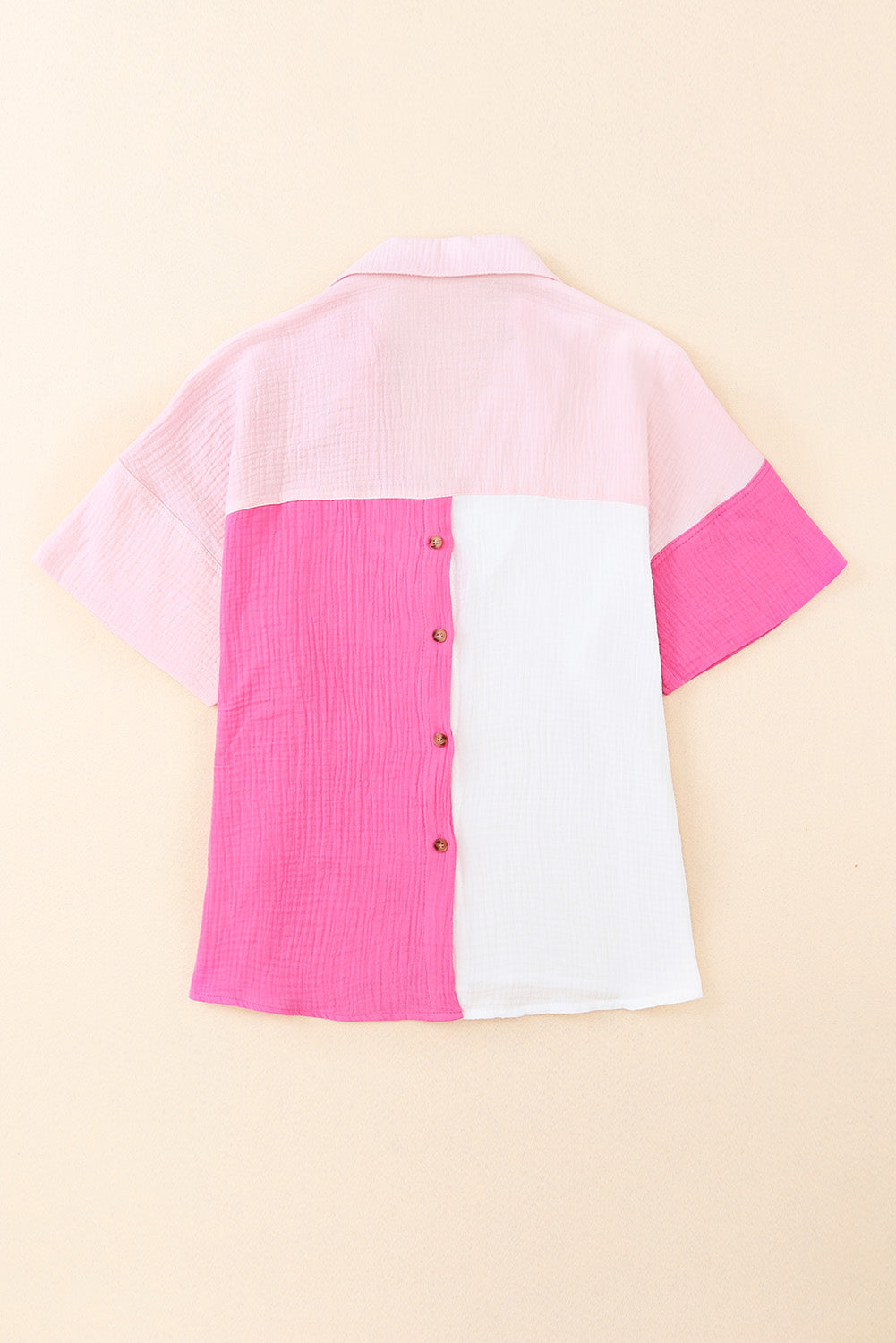 Rose Collared Neck Color Block Polo Shirt - LA Grand