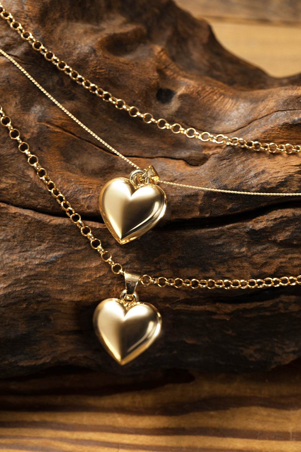 Gold Multilayer Heart Shape Pendant Valentine Necklace - LA Grand