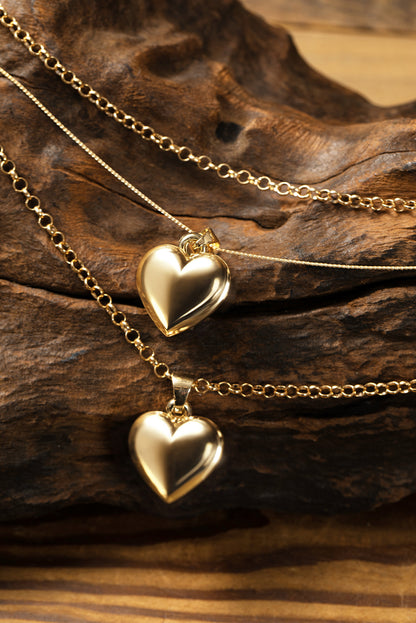 Gold Multilayer Heart Shape Pendant Valentine Necklace - LA Grand