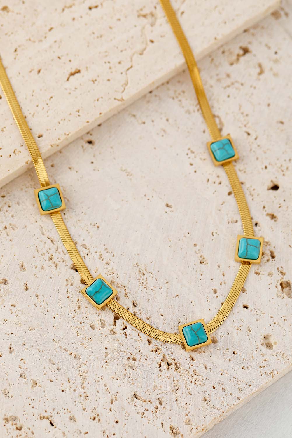 Gold Turquoise Snake Bone Choker - LA Grand