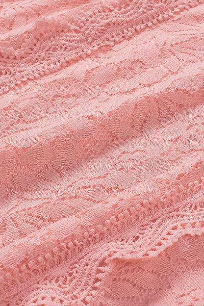 Pink Lace V Neck Tank Top - LA Grand