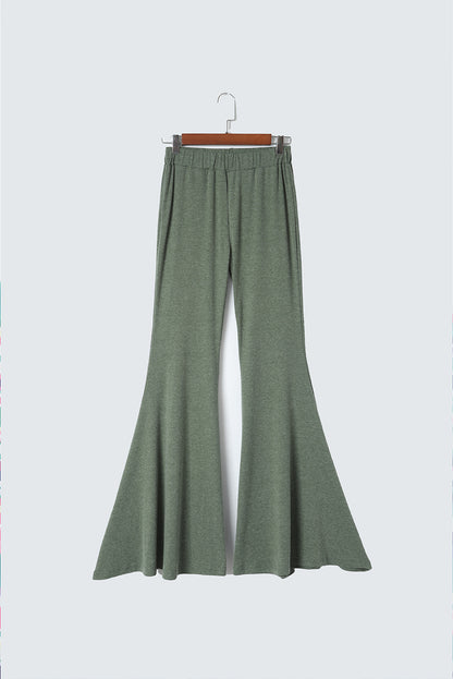 Green High Waist Fit and Flare Pants - LA Grand