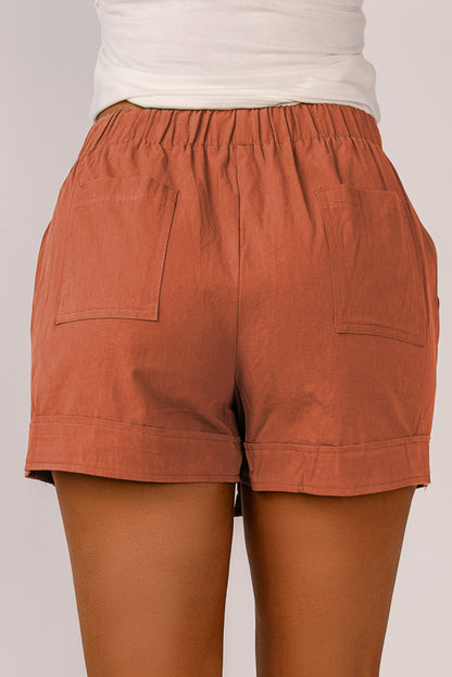 Orange Strive Pocketed Tencel Shorts - LA Grand