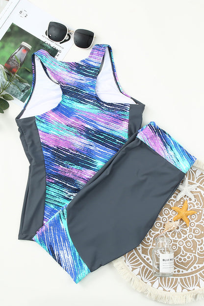 Sleeveless Top and Cropped Pants Two Piece Unitard Swimsuit - LA Grand