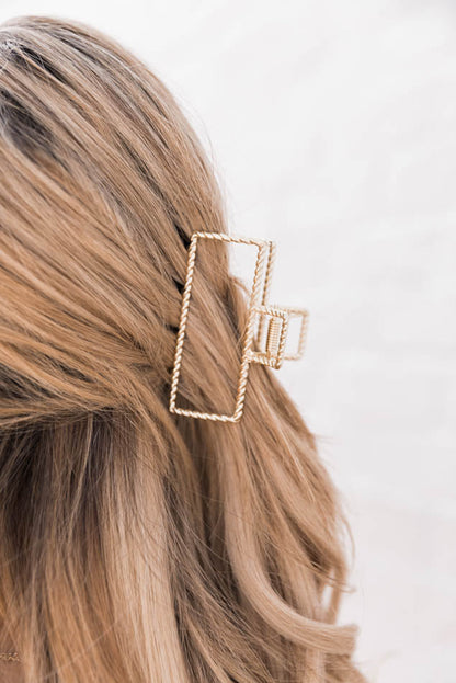 Gold Square Hair Claw Clip - LA Grand