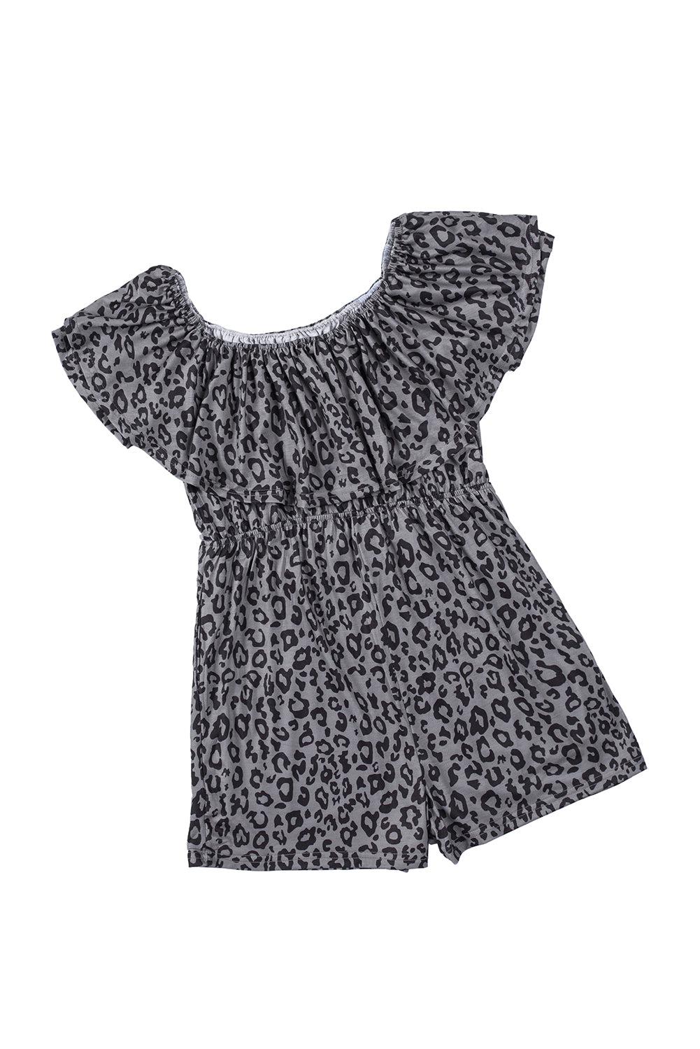 Leopard Off-Shoulder Romper with Pockets - LA Grand