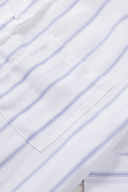 Blue Pocketed Striped Shirt - LA Grand