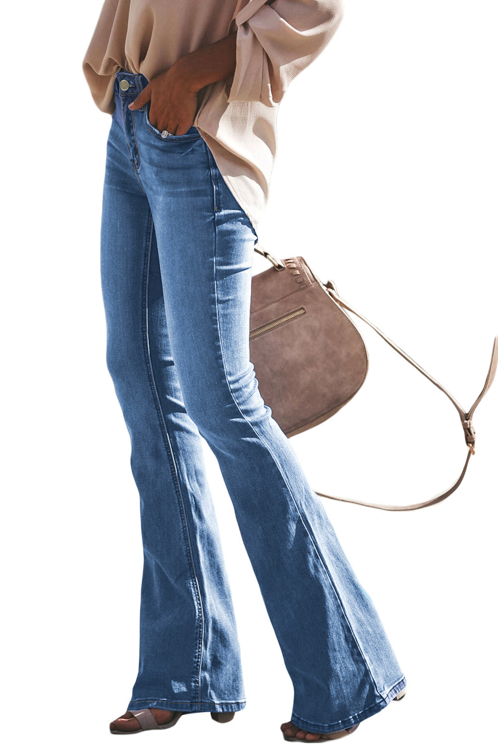 Light Blue Wash Vintage Wide Leg Jeans - LA Grand