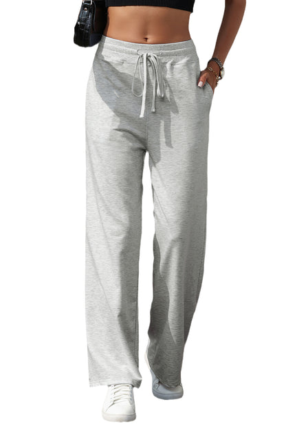 Light Grey Drawstring High Waist Sweatpants - LA Grand