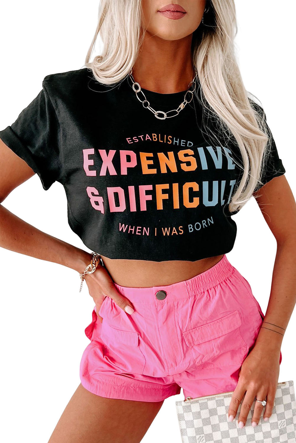 Black EXPENSIVE&DIFFICULT Graphic Tee - LA Grand