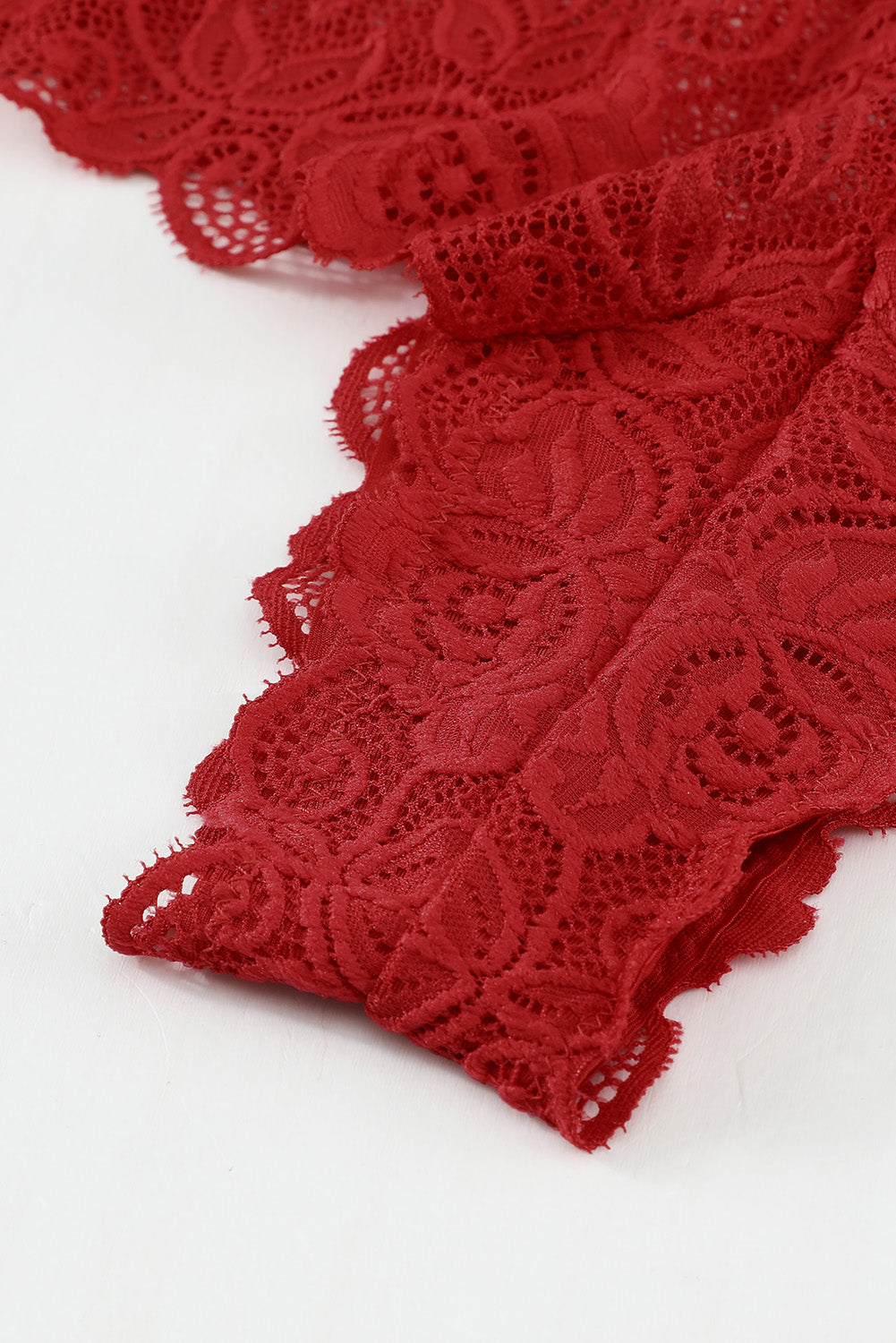 Romantic Love Fiery Red Lace Bralette Lingerie Set - LA Grand