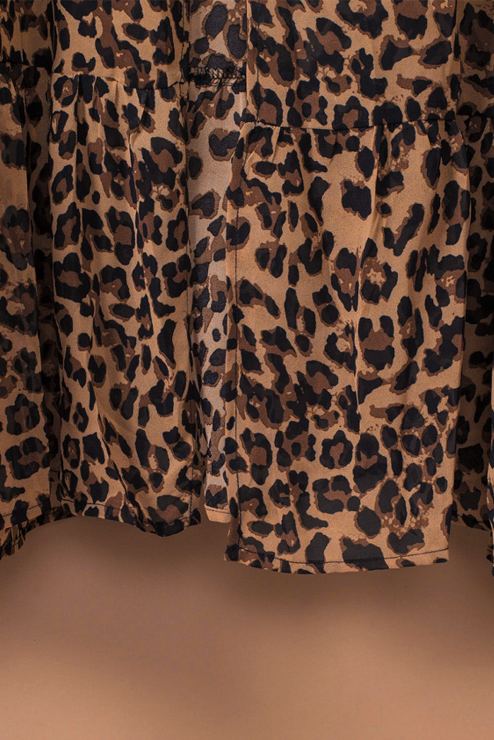 Leopard Print Tie Waist Open Front Kimono Beach Cover Up - LA Grand