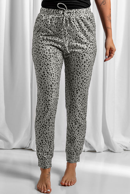 Black Breezy Leopard Joggers - LA Grand