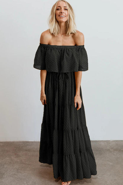 Midnight Sunshine Off-Shoulder Maxi Dress - LA Grand