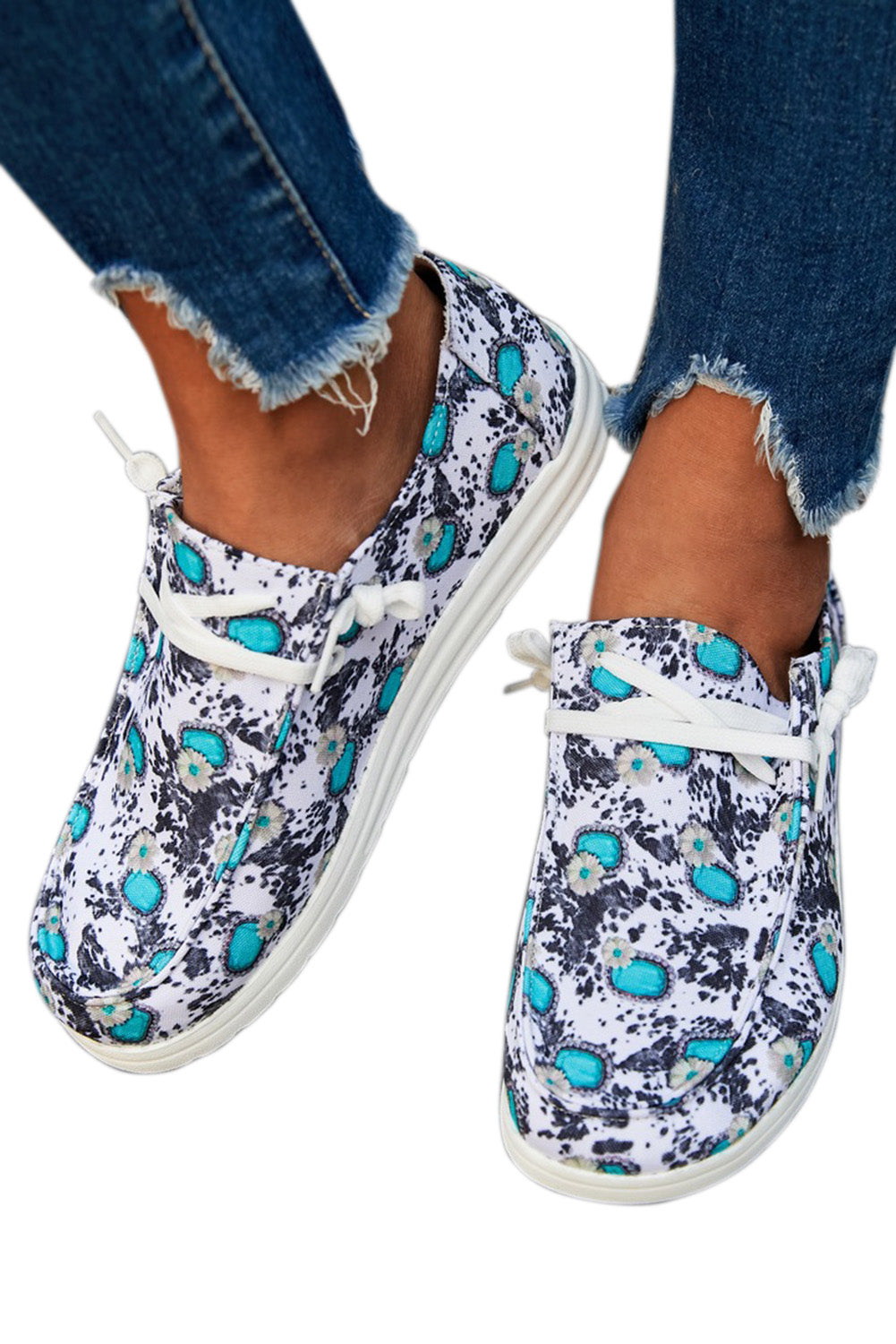 White Sunflower Slip On Shoes - LA Grand