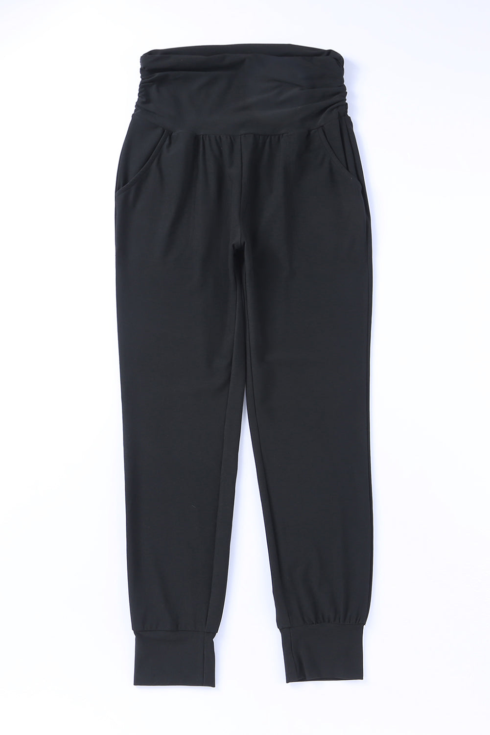 Black High Waist Pleated Pocket Leggings - LA Grand