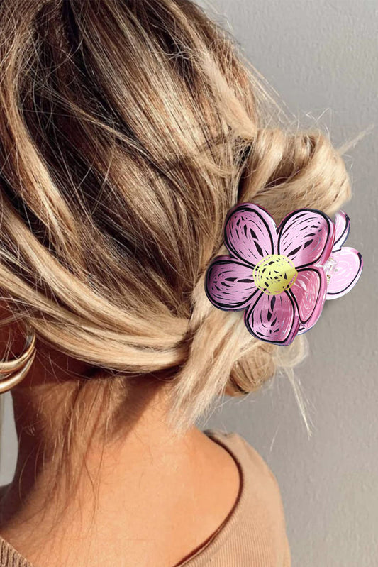 Pink Flower Shape Claw Hairpin - LA Grand