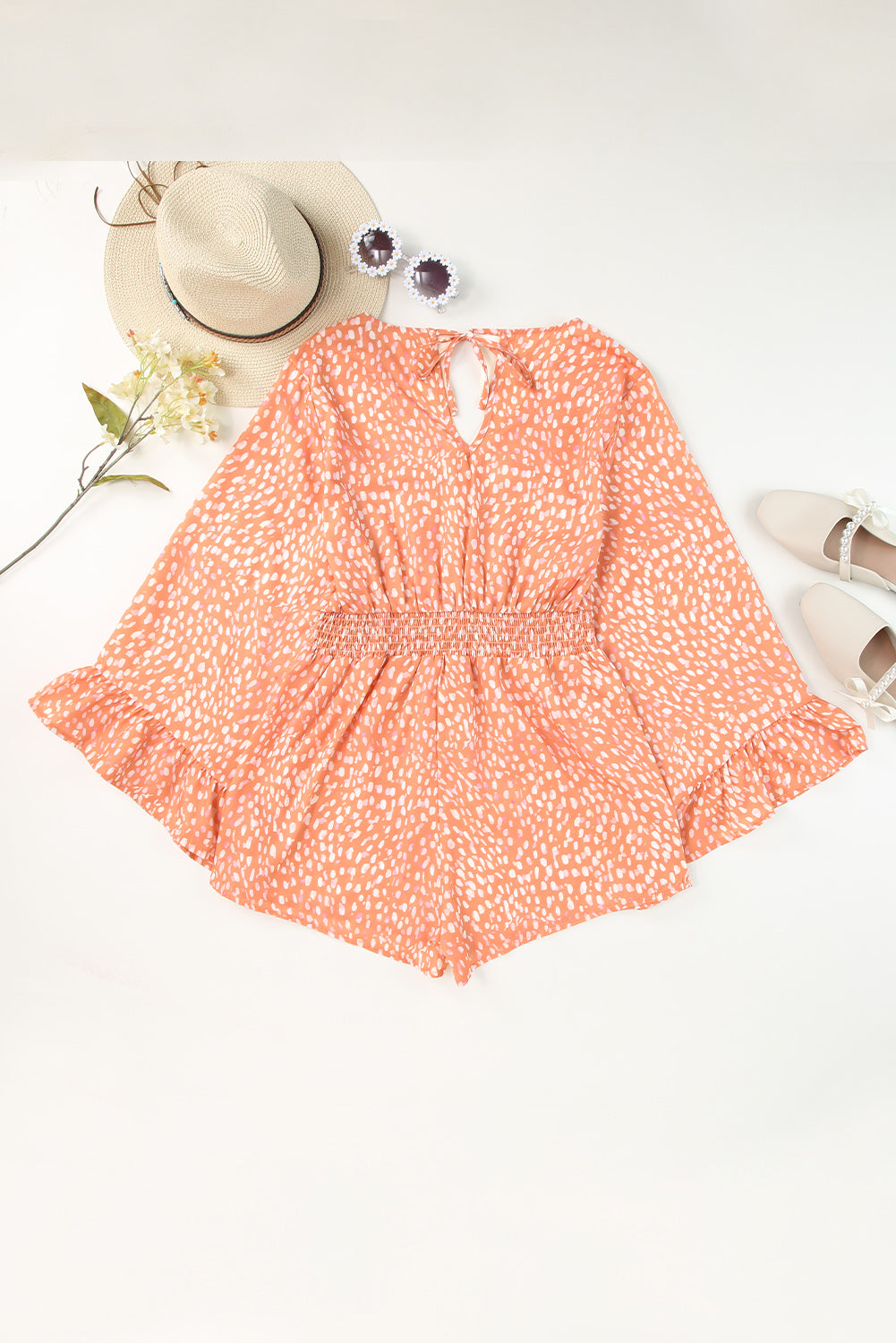 Orange Animal Spotted Print Romper - LA Grand