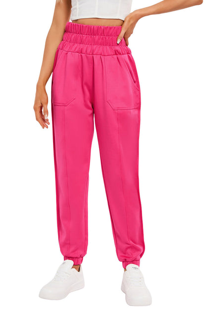 Rose Smocked Waist Jogger Pants - LA Grand