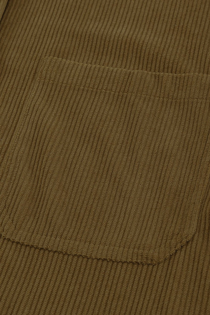 Brown Corduroy Button Pocket Shirt - LA Grand