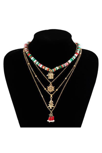 Gold Christmas Pendant Beaded 4pcs Necklace Set - LA Grand