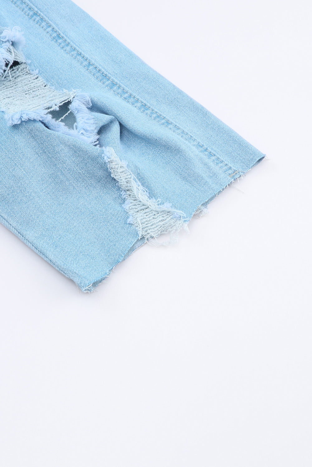 Sky Blue Constructed Bib Pocket Distressed Denim Overalls - LA Grand