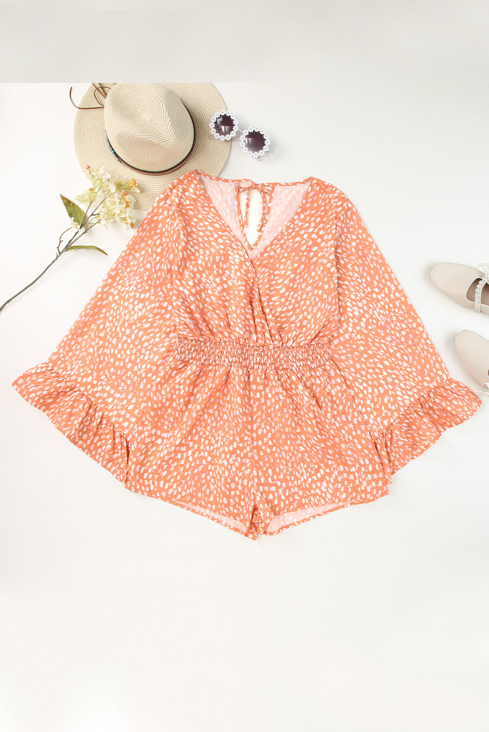 Orange Animal Spotted Print Romper - LA Grand