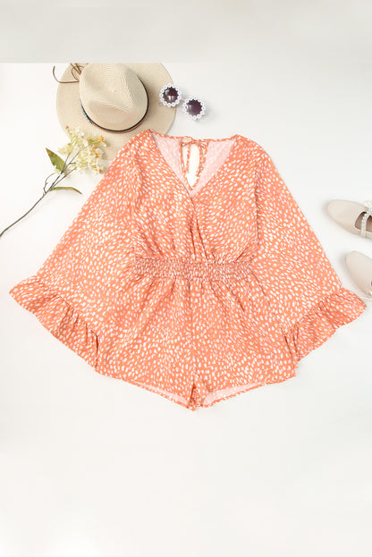 Orange Animal Spotted Print Romper - LA Grand