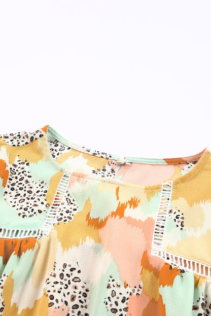 Multicolor Abstract Printed Long Sleeve Blouse - LA Grand