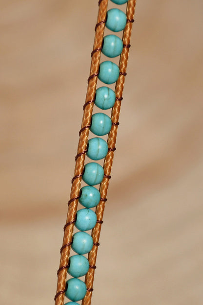 Green Double-Layer Hand-Woven Turquoise Beaded Bracelet - LA Grand