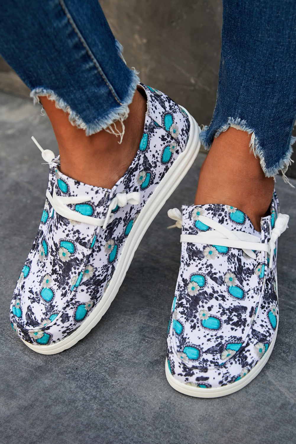 White Sunflower Slip On Shoes - LA Grand