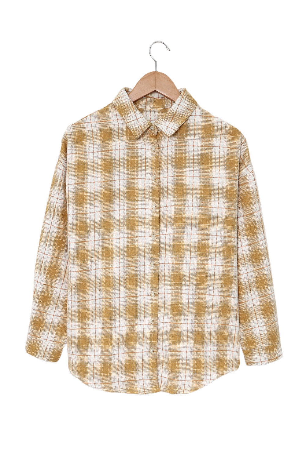 Buttoned Turn Down Collar Plaid Shirt - LA Grand