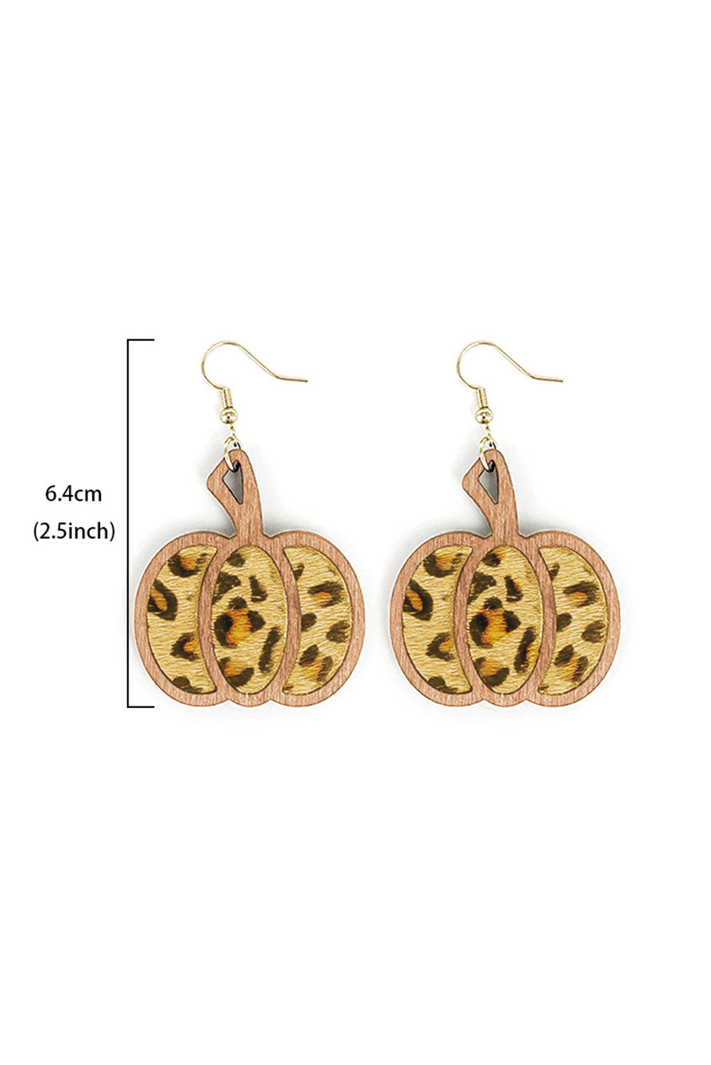 Brown Animal Print Pumpkin Shape Drop Earrings - LA Grand