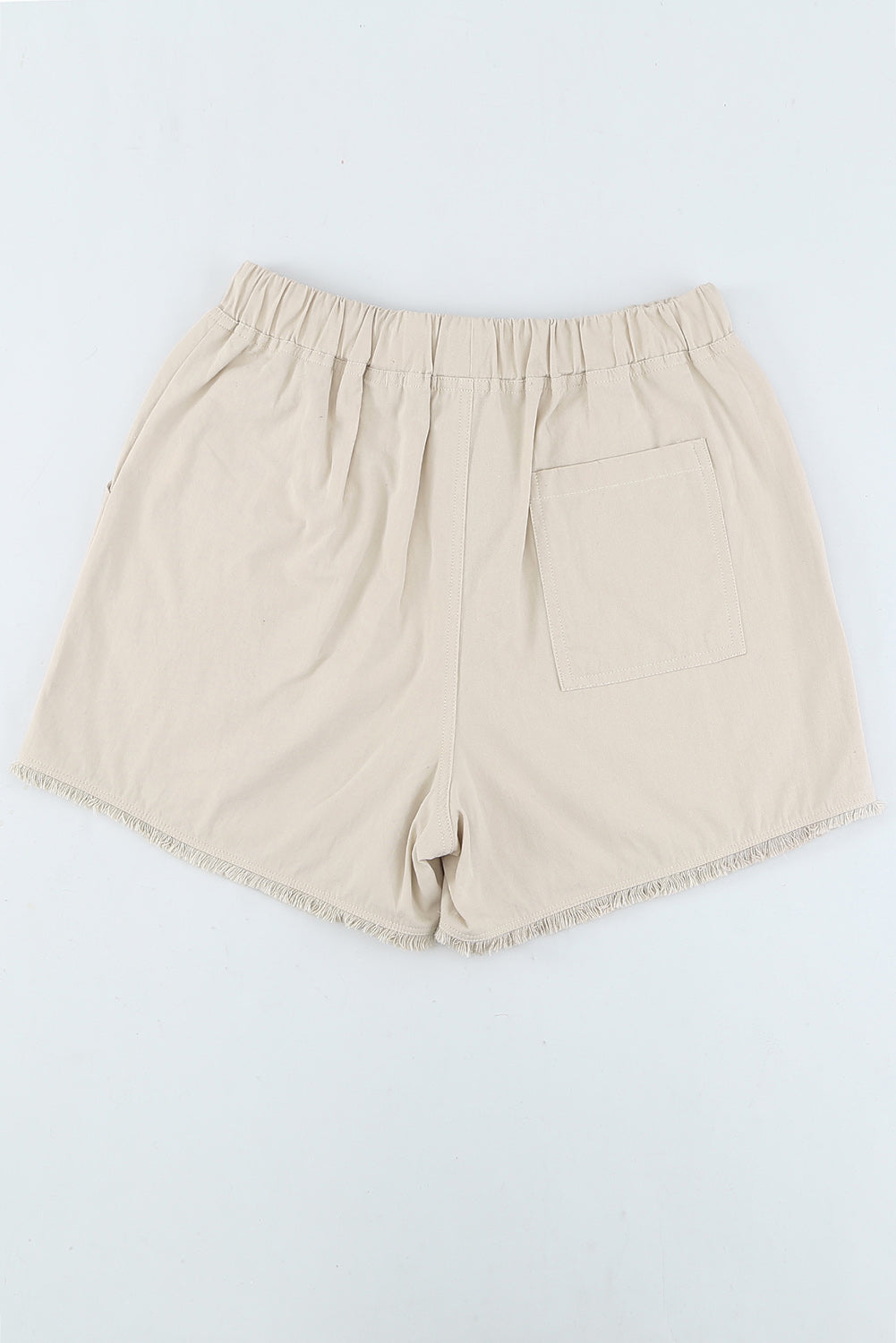 Black Raw Hem Pocketed Drawstring Casual Shorts - LA Grand