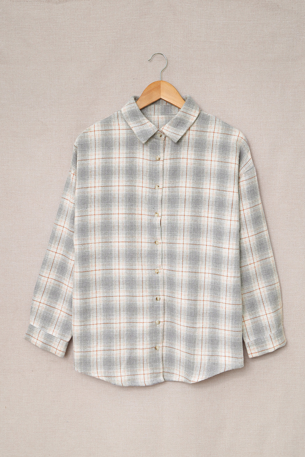 Buttoned Turn Down Collar Plaid Shirt - LA Grand