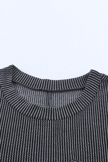 Azure Stripes Ribbed Knit Tee Dress - LA Grand