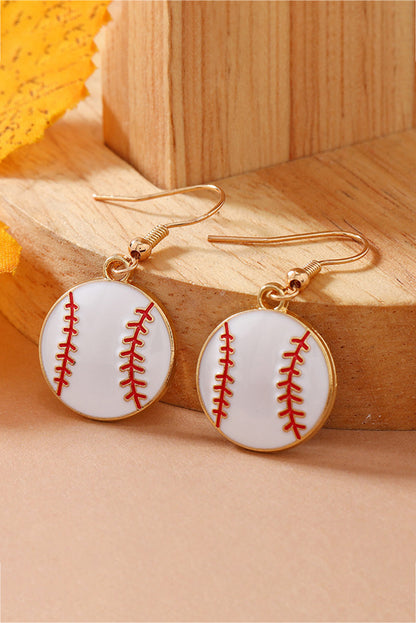 Gold Alloy Baseball Earrings - LA Grand