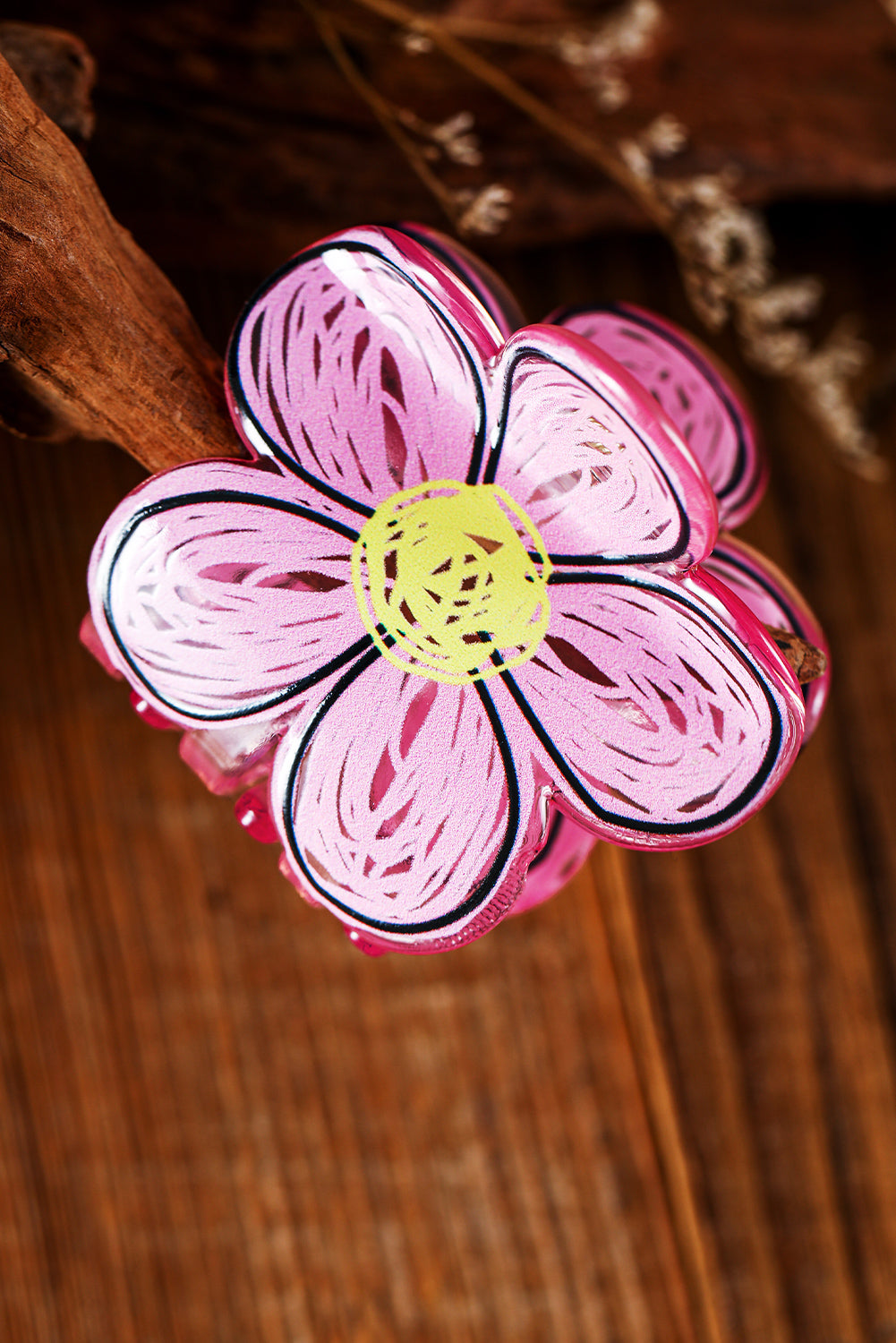 Pink Flower Shape Claw Hairpin - LA Grand