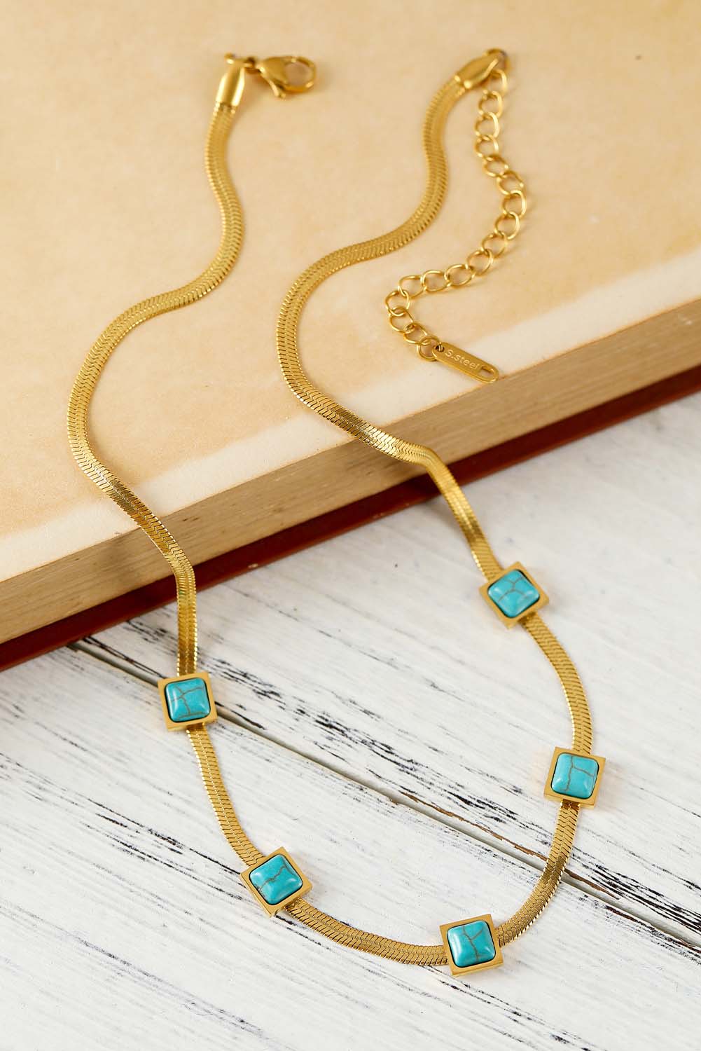 Gold Turquoise Snake Bone Choker - LA Grand