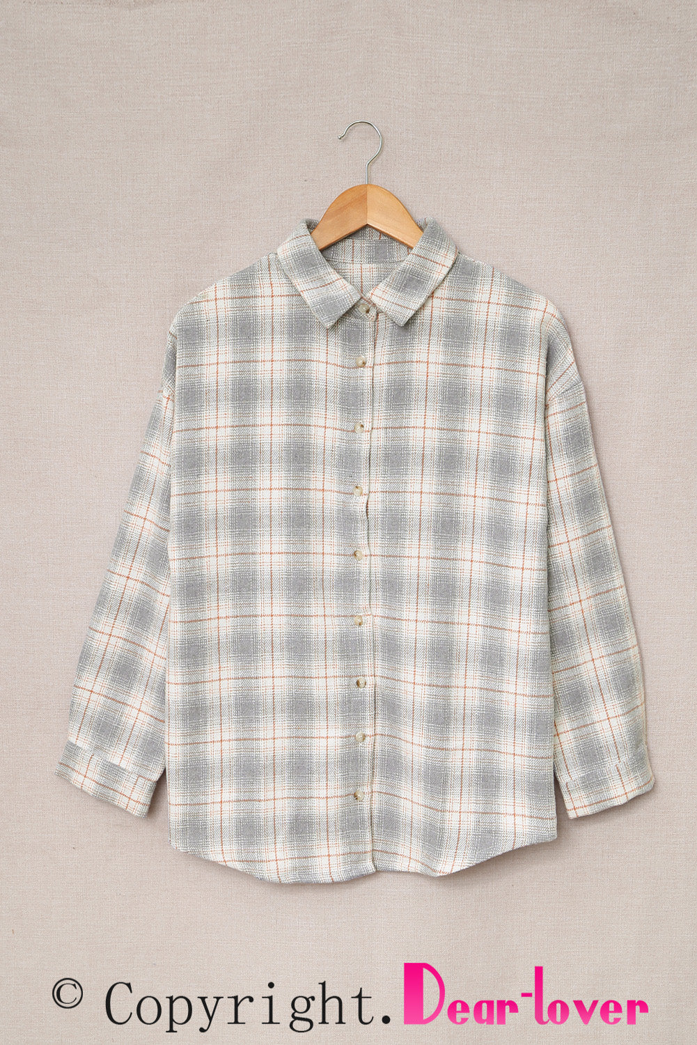 Buttoned Turn Down Collar Plaid Shirt - LA Grand