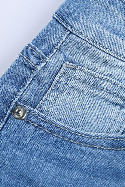 Faded Mid High Rise Jeans with Holes - LA Grand