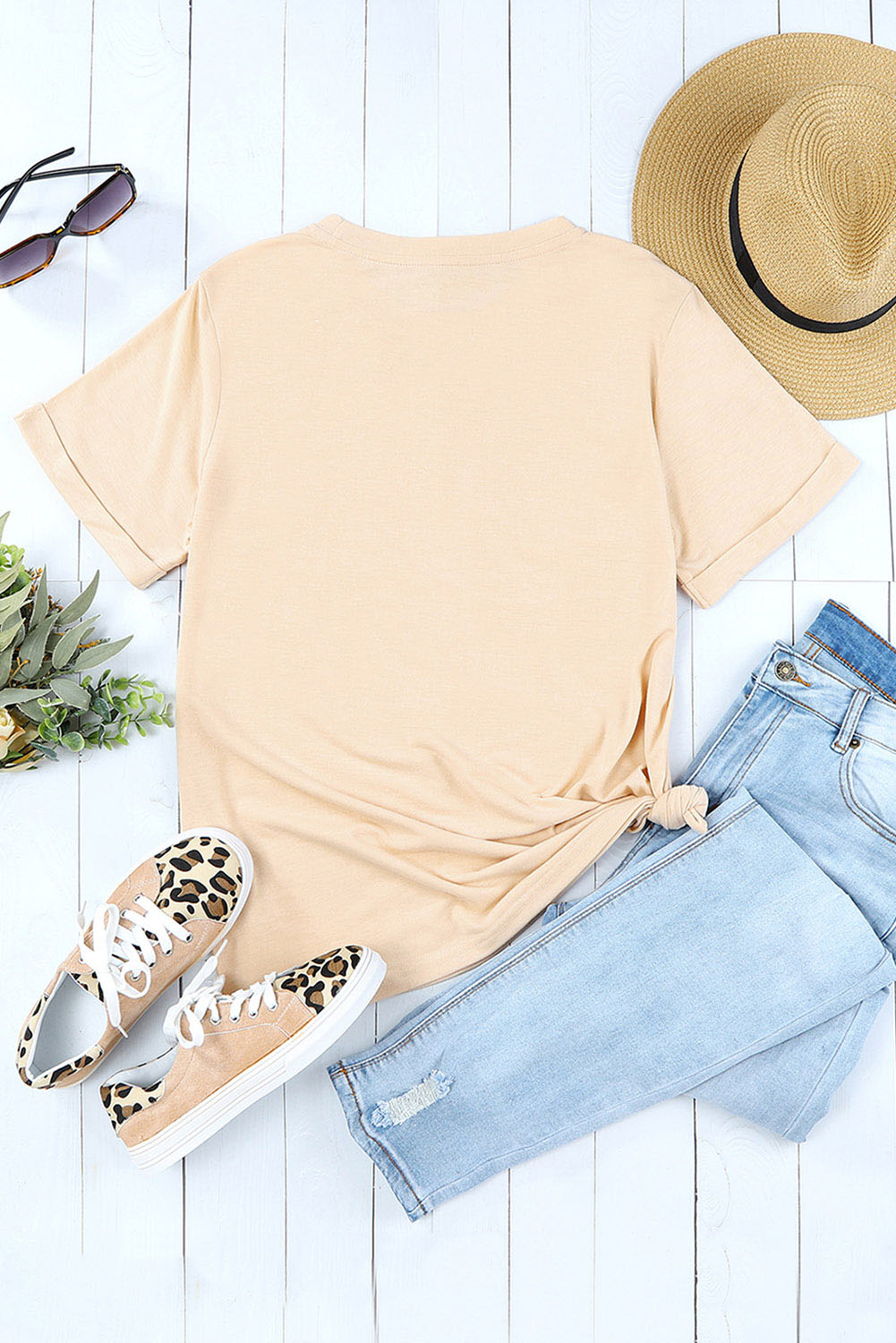 Khaki Corn Crop Top Graphic Tee - LA Grand